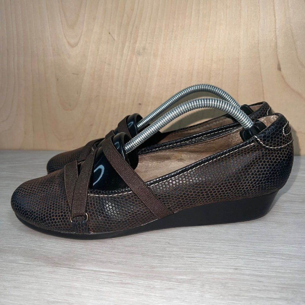 Palladium Strappy Ballet Wedge Brown Women's 8